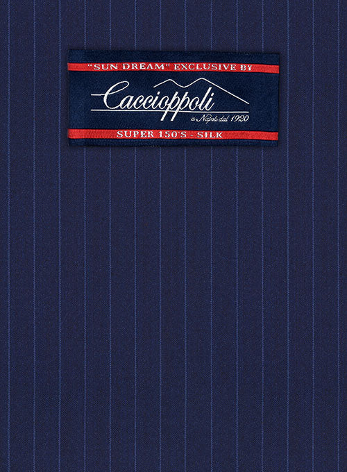 Caccioppoli Sun Dream Mavas Blue Wool Silk Suit