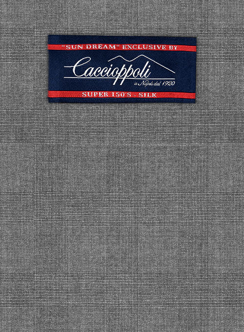 Caccioppoli Sun Dream Ridro Gray Wool Silk Suit