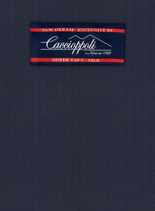 Caccioppoli Sun Dream Rizzo Dark Blue Wool Silk Suit