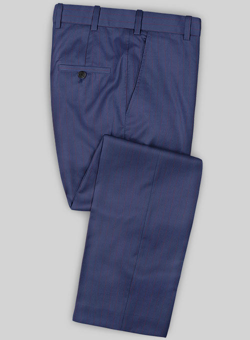 Caccioppoli Sun Dream Oro Ink Blue Wool Silk Pants