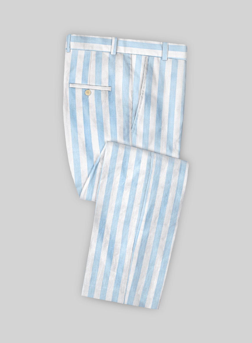 Campari Blue Stripe Linen Pants