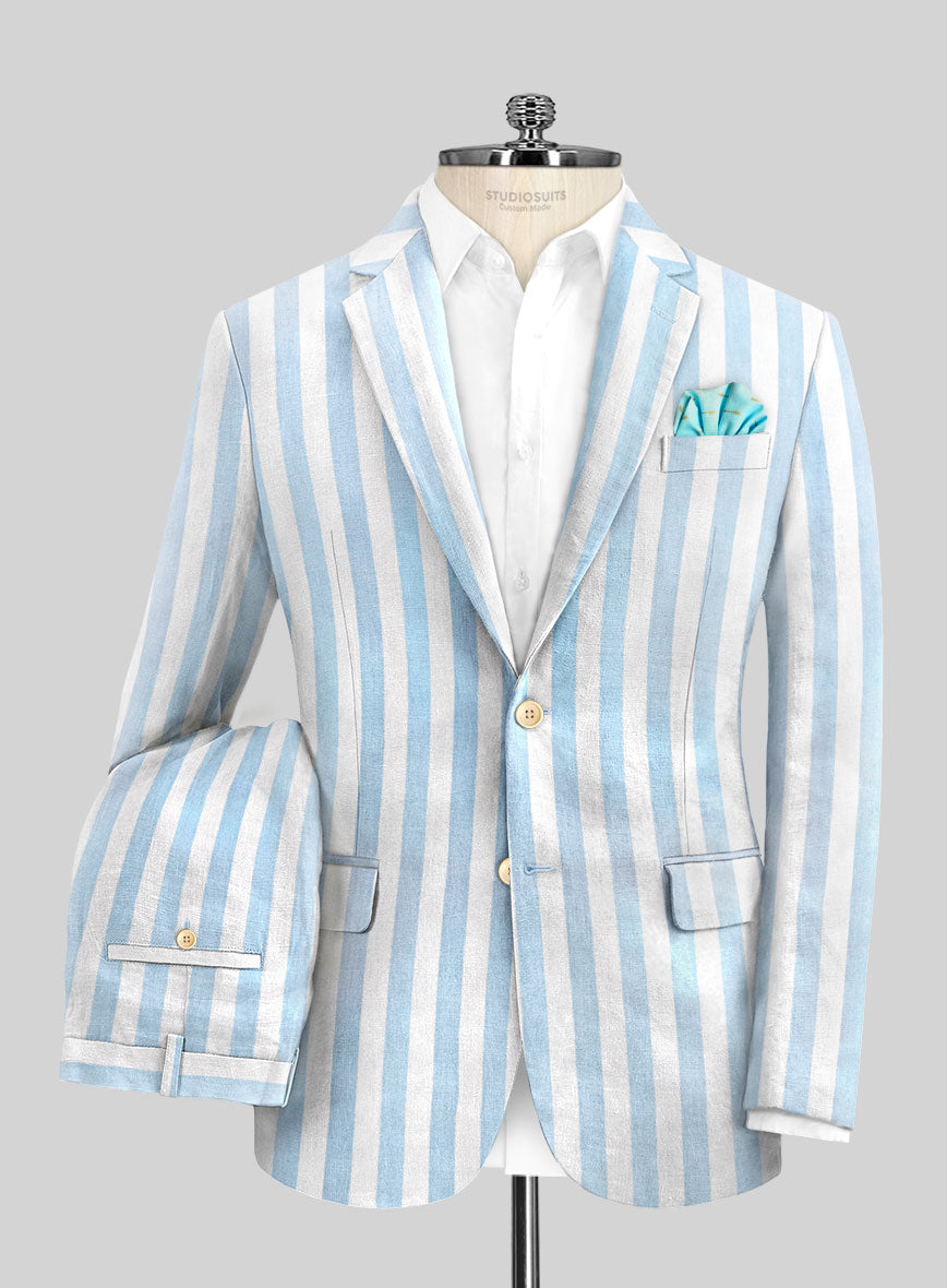 Campari Blue Stripe Linen Suit