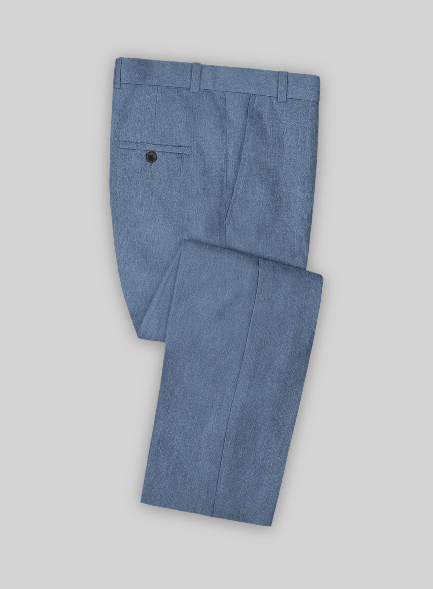 Campari Field Blue Linen Pants