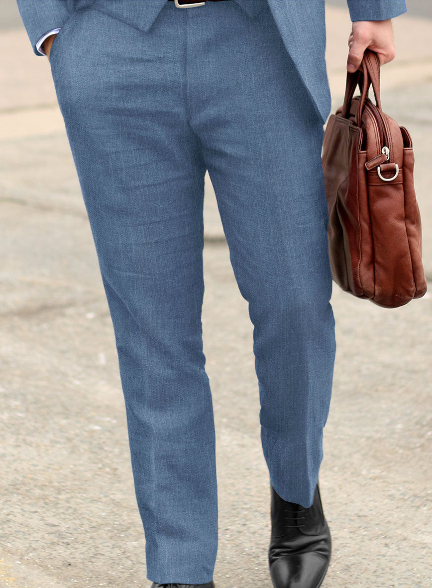 Campari Field Blue Linen Pants