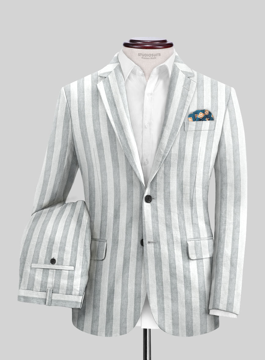 Campari Gray Stripe Linen Suit