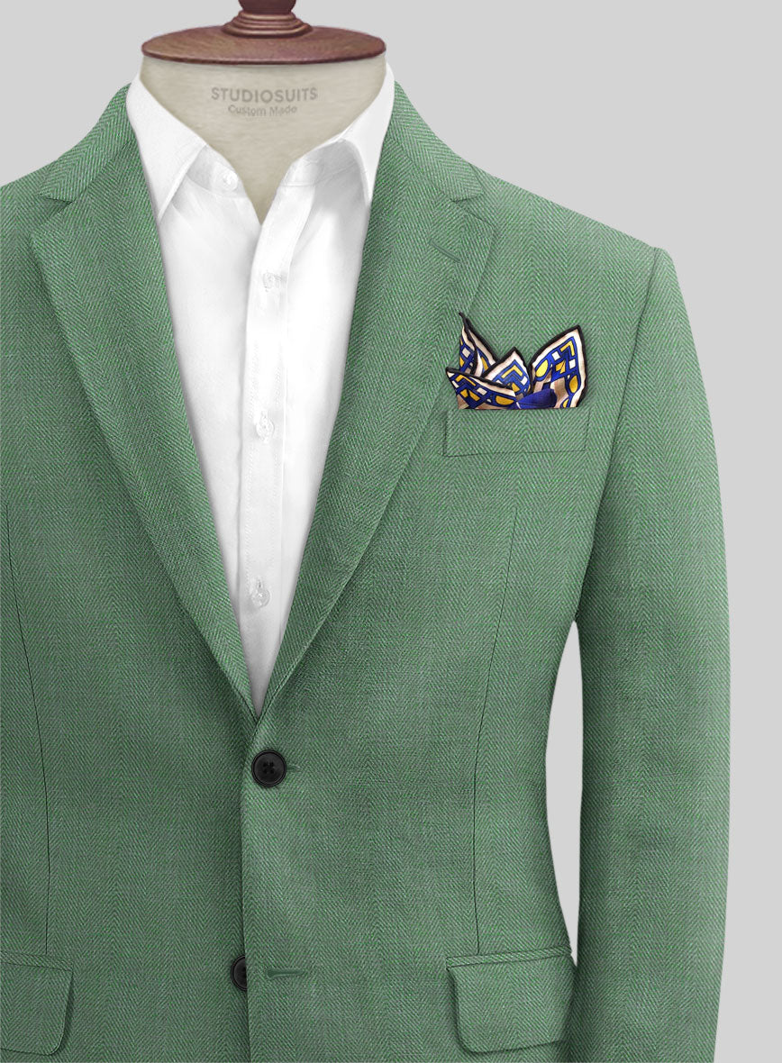 Campari Green Dobby Linen Suit