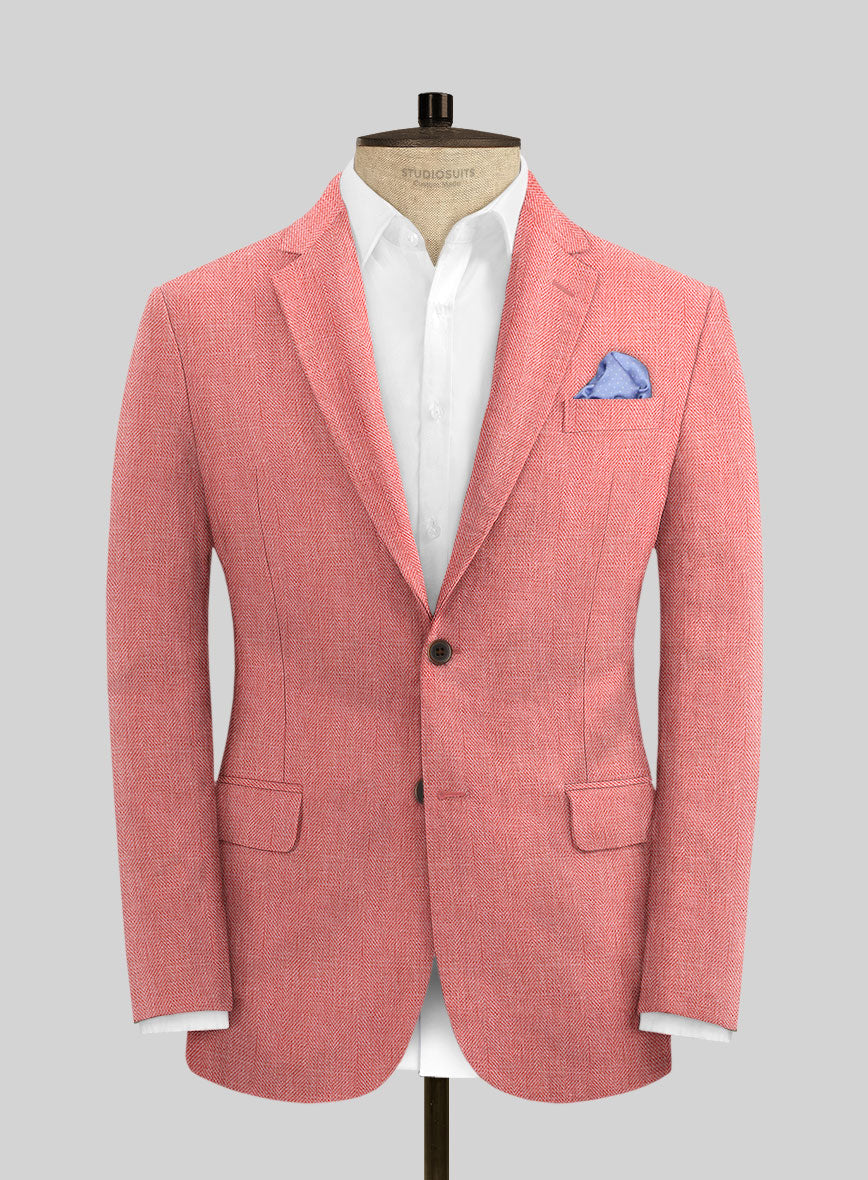 Campari Pink Dobby Linen Jacket