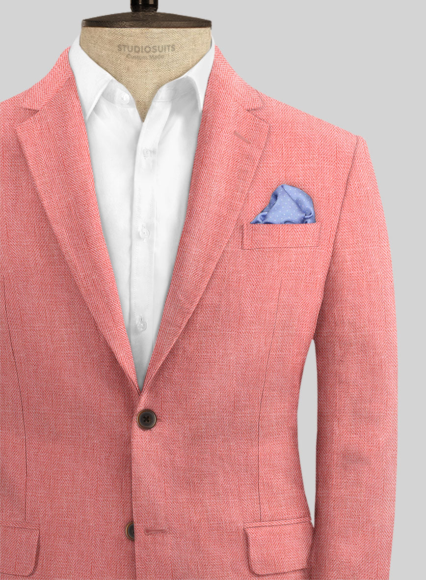 Campari Pink Dobby Linen Jacket