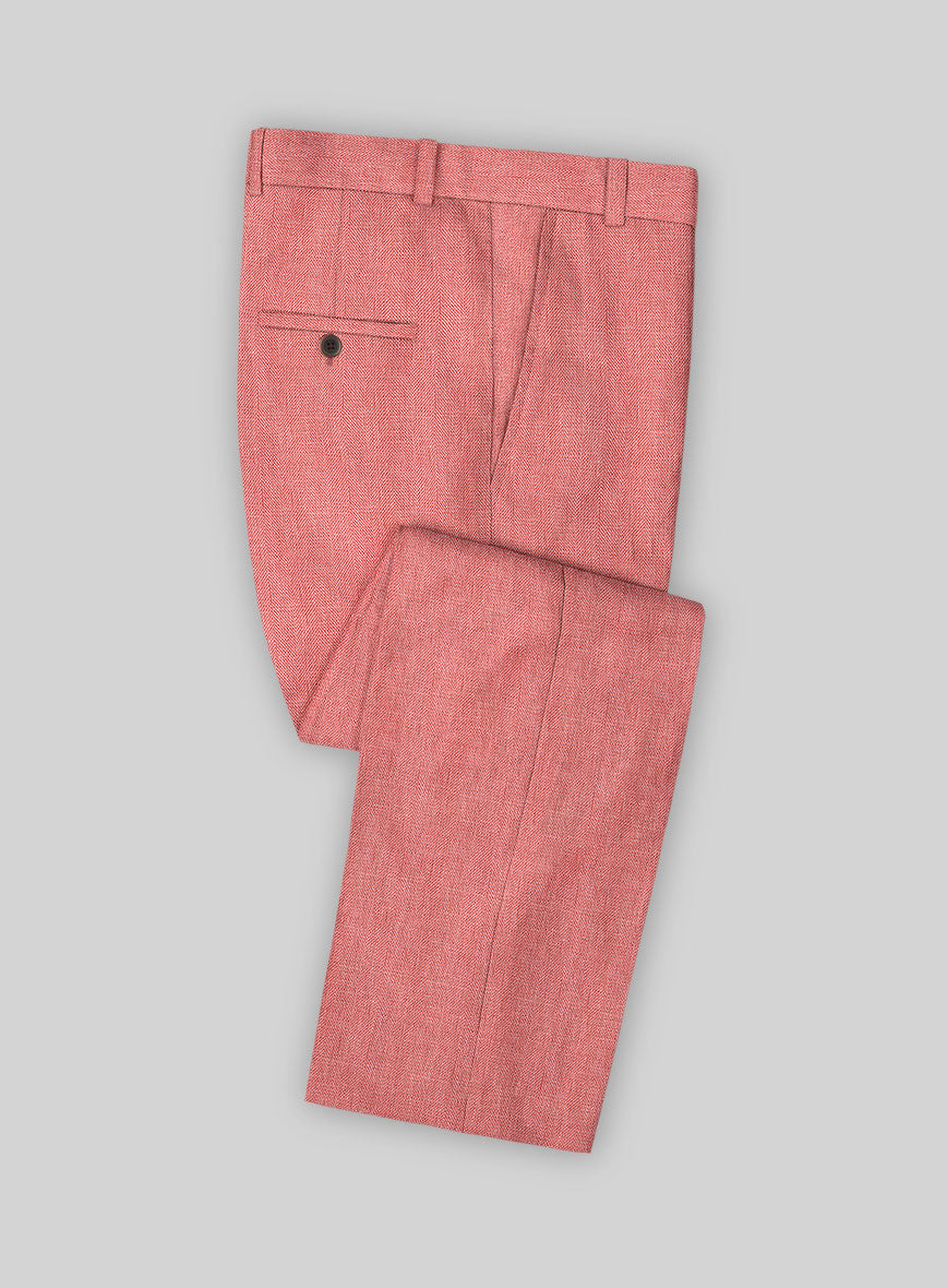 Campari Pink Dobby Linen Suit