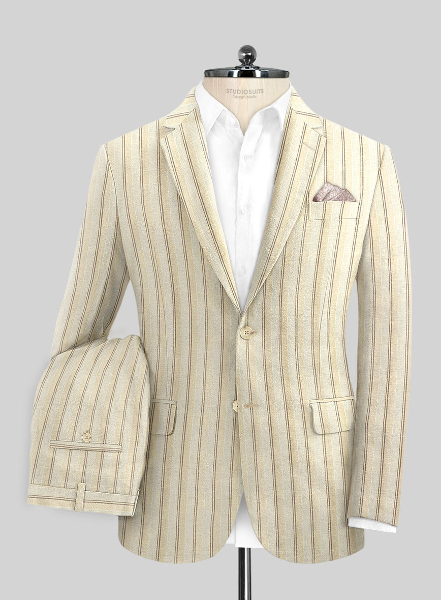 Campari Vama Stripe Linen Suit