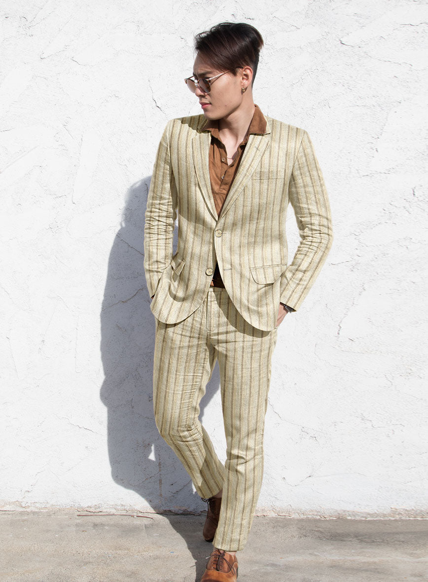 Campari Vama Stripe Linen Suit