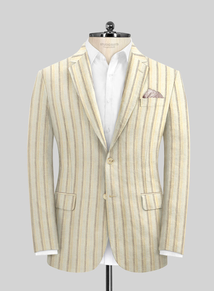 Campari Vama Stripe Linen Suit