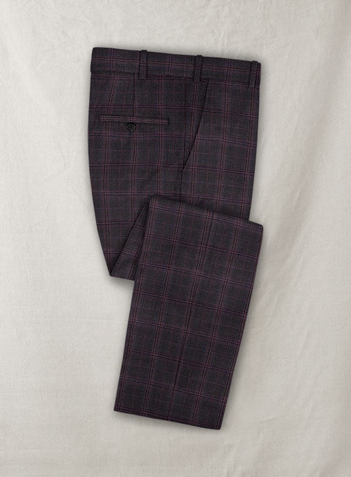 Caviar Purple Checks Wool Pants