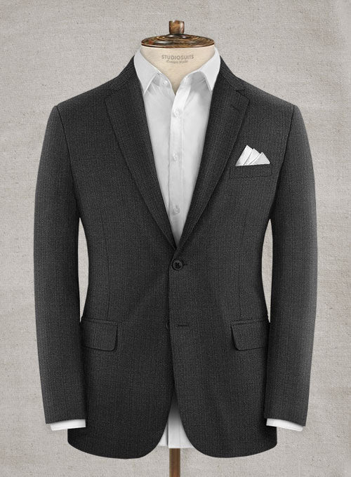 Caviar Weave Dark Gray Wool Jacket