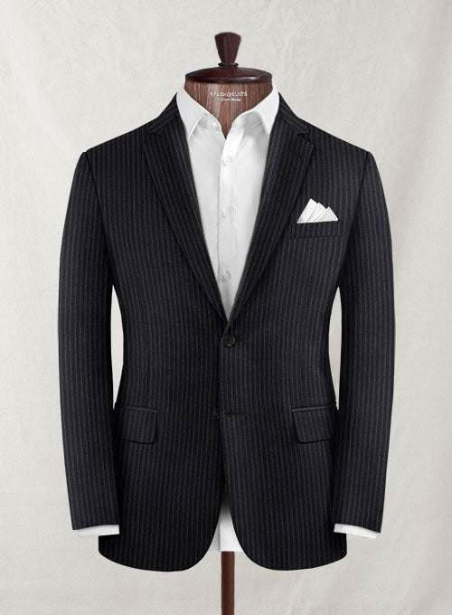 Charles Clayton Rifael Blue Stripe Wool Cashmere Jacket