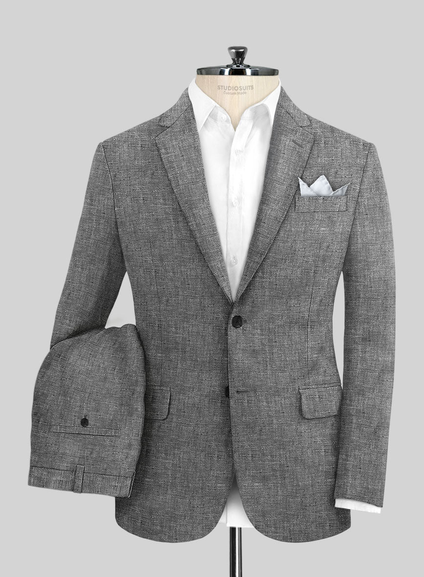 Chambray Black Pure Linen Suit