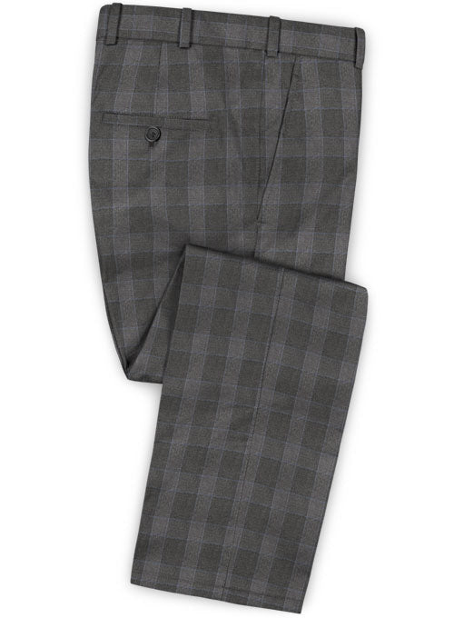 Charcoal Mont Checks Flannel Wool Suit