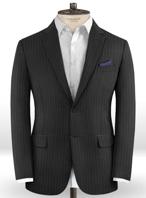 Charles Clayton Black Stripe Wool Cashmere Jacket