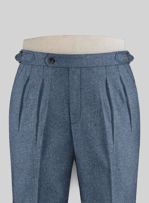 Classic Blue Denim Highland Tweed Trousers