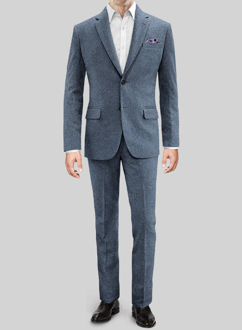 Classic Blue Denim Tweed Suit