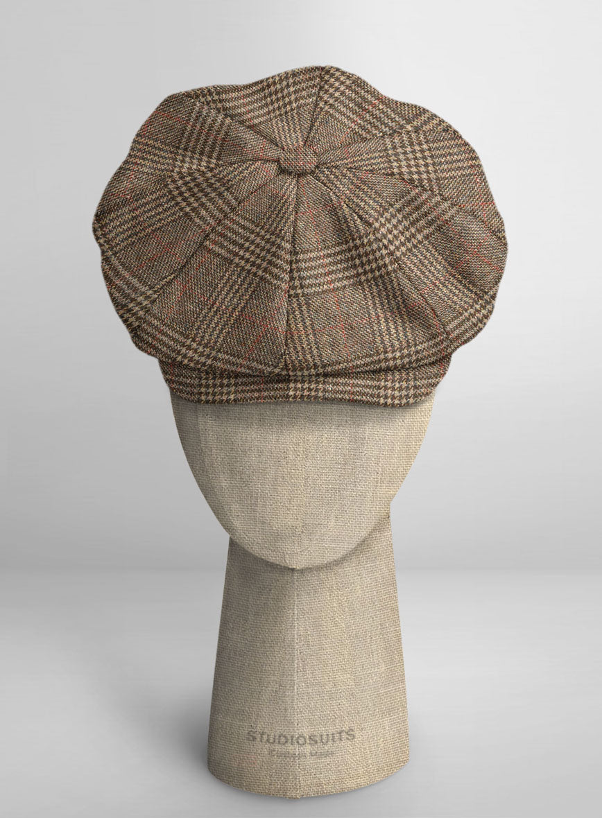 Como Checks Tweed Newsboy Cap