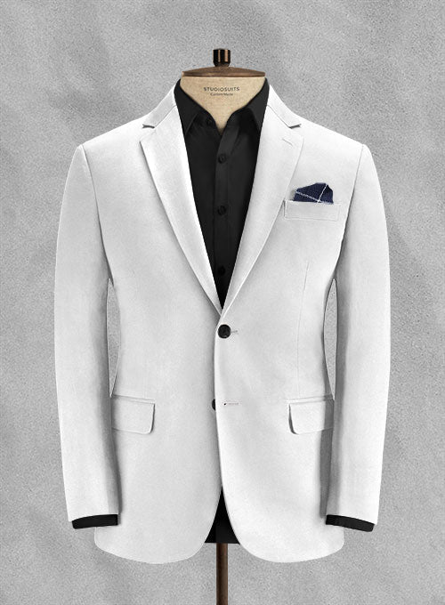 Cotton Drill White Stretch Suit