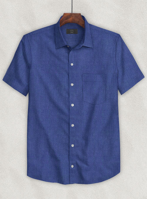 European Cruise Blue Linen Shirt | StudioSuits | Reviews on Judge.me