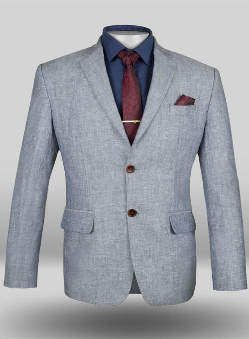 Italian Celeste Blue Linen Jacket – StudioSuits