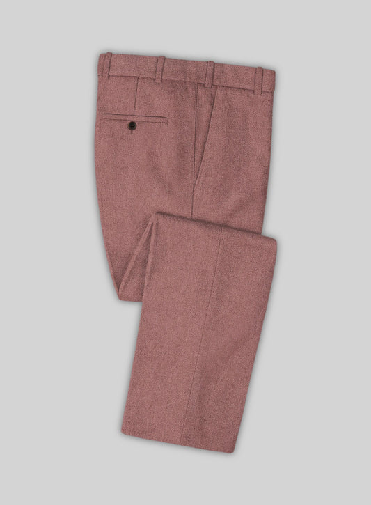 Naples Dark Salmon Pink Tweed Pants