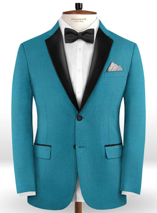 Napolean Yale Blue Wool Tuxedo Suit – StudioSuits