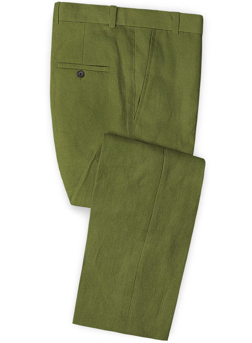 Safari Nut Green Cotton Linen Suit – StudioSuits