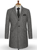 Vintage Gray Macro Weave Tweed Overcoat