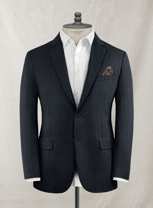 Lanificio Zegna Carado Blue Stripe Wool Jacket – StudioSuits