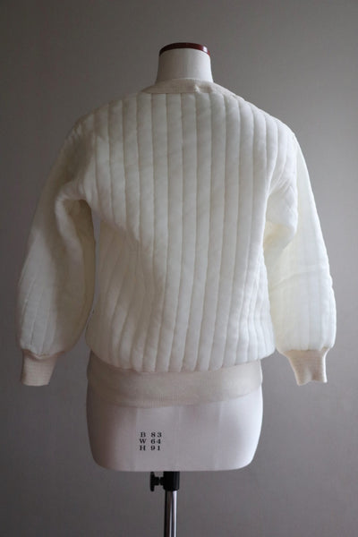 70s Deadstock Quilted Puffy Thermal Sweatshirt Size M