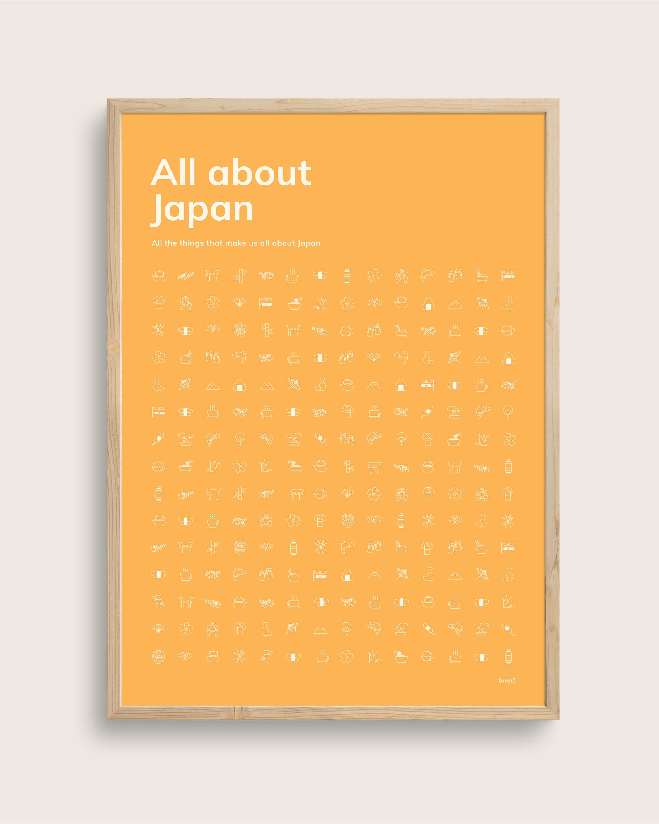 Se All About Japan Størrelse 100x140 (akustikprint inkl. egetræsramme) | Seramikku hos Seramikku.dk