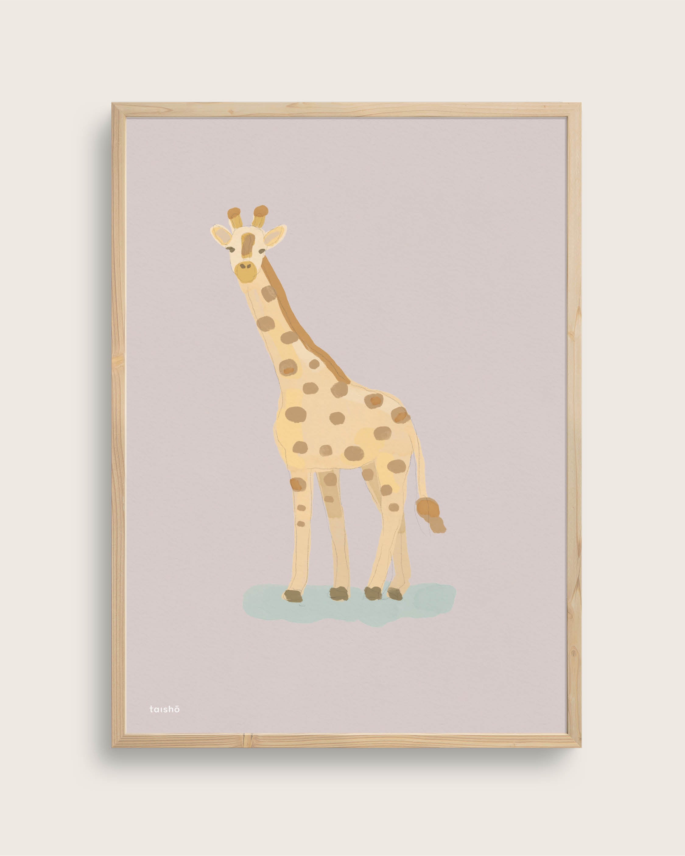 Se Giraf Størrelse 100x140 (akustikprint inkl. egetræsramme) | Seramikku hos Seramikku.dk