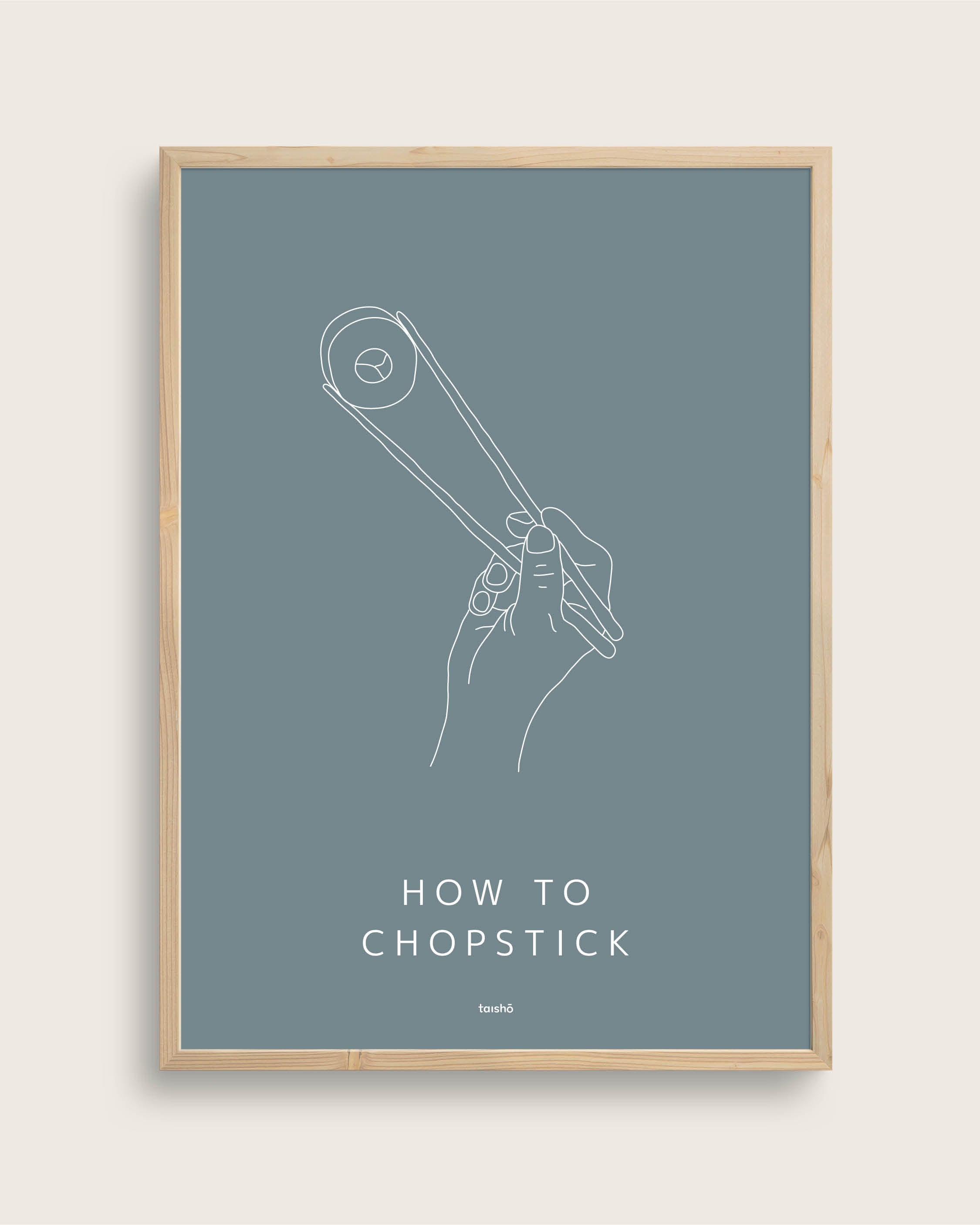 Se Chopstick Hand Størrelse 100x140 (akustikprint inkl. egetræsramme) | Seramikku hos Seramikku.dk