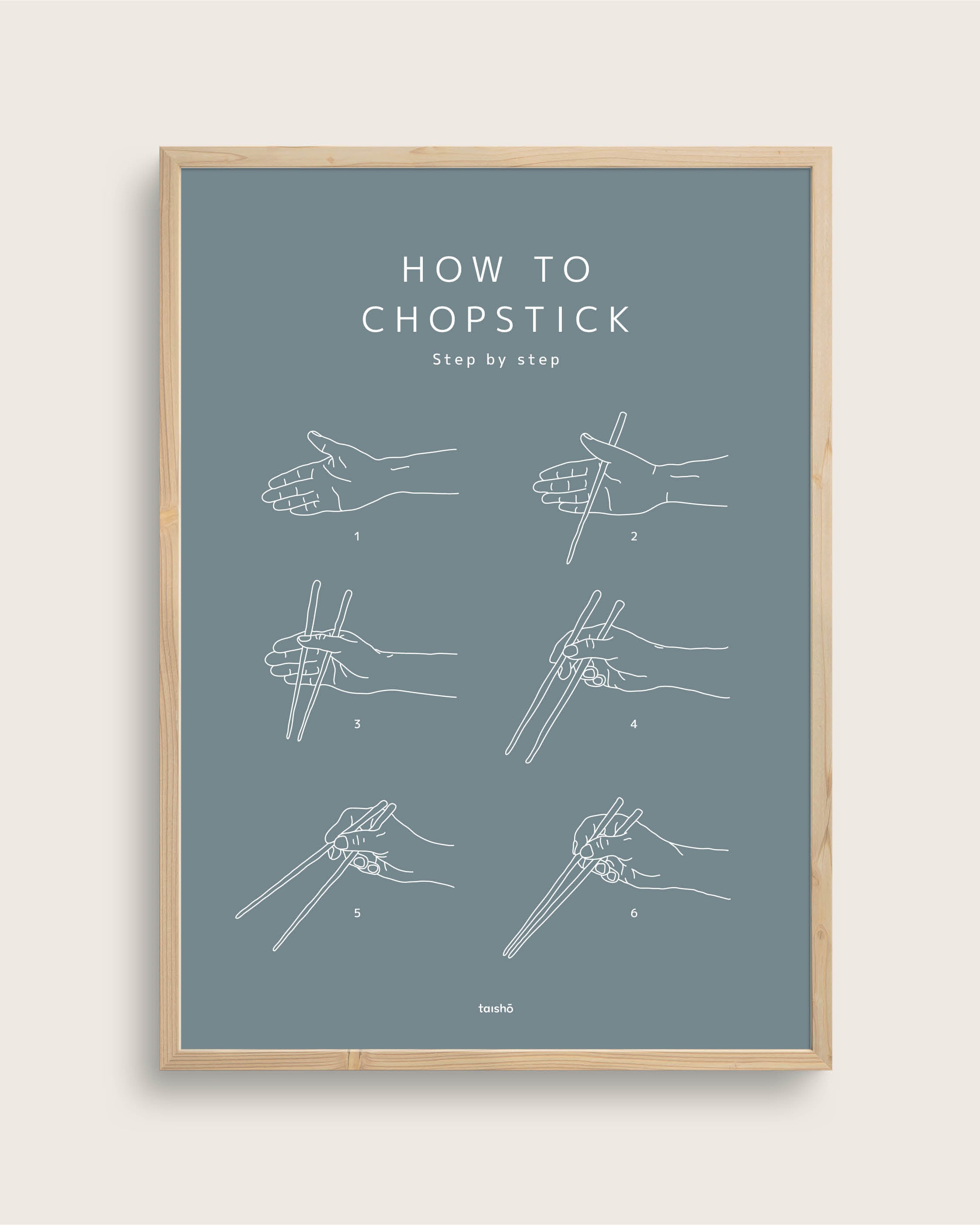 Se How to Chopstick Størrelse 100x140 (akustikprint inkl. egetræsramme) | Seramikku hos Seramikku.dk