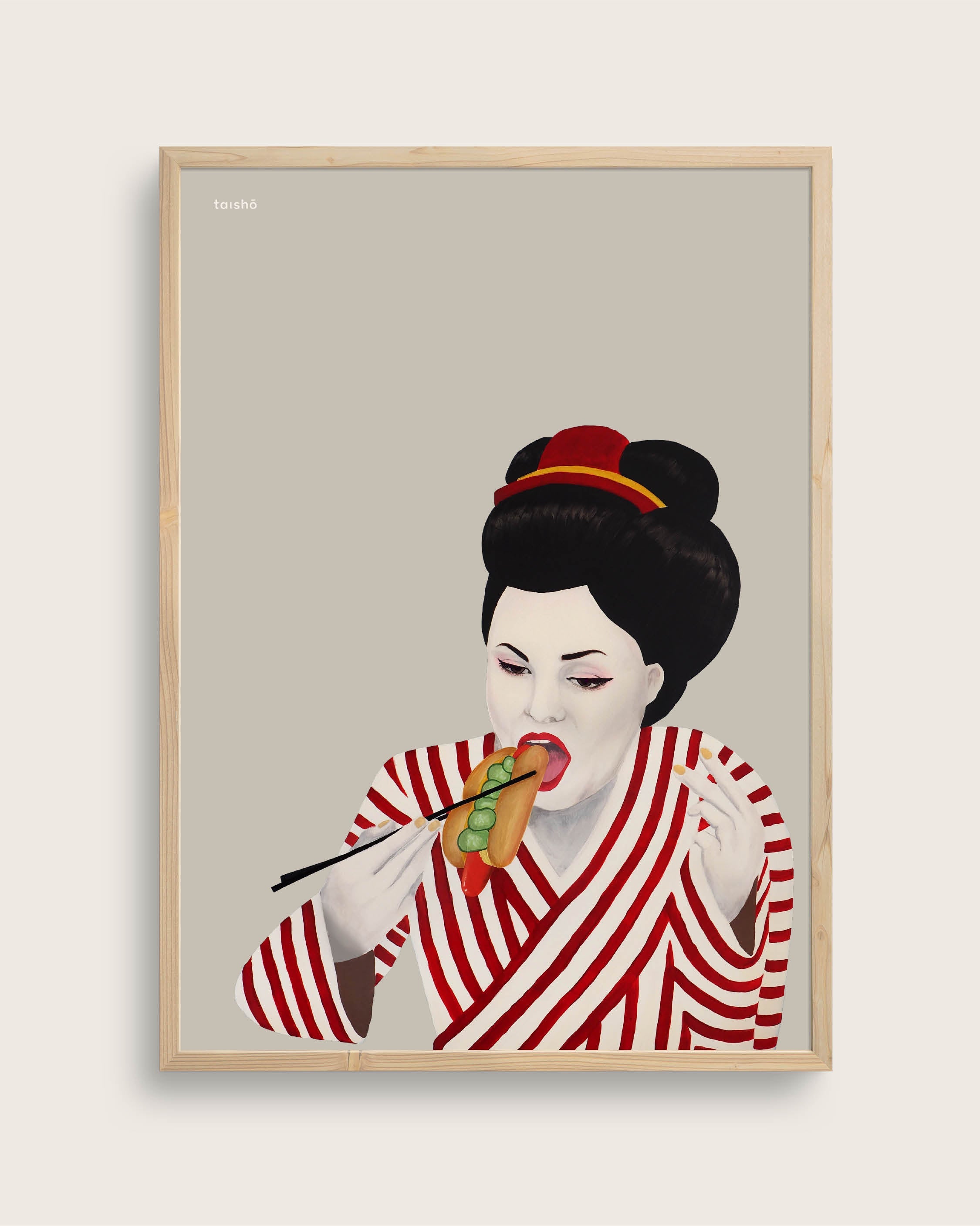 Billede af Sulten Geisha Størrelse 100x140 (lærredsprint) | Seramikku