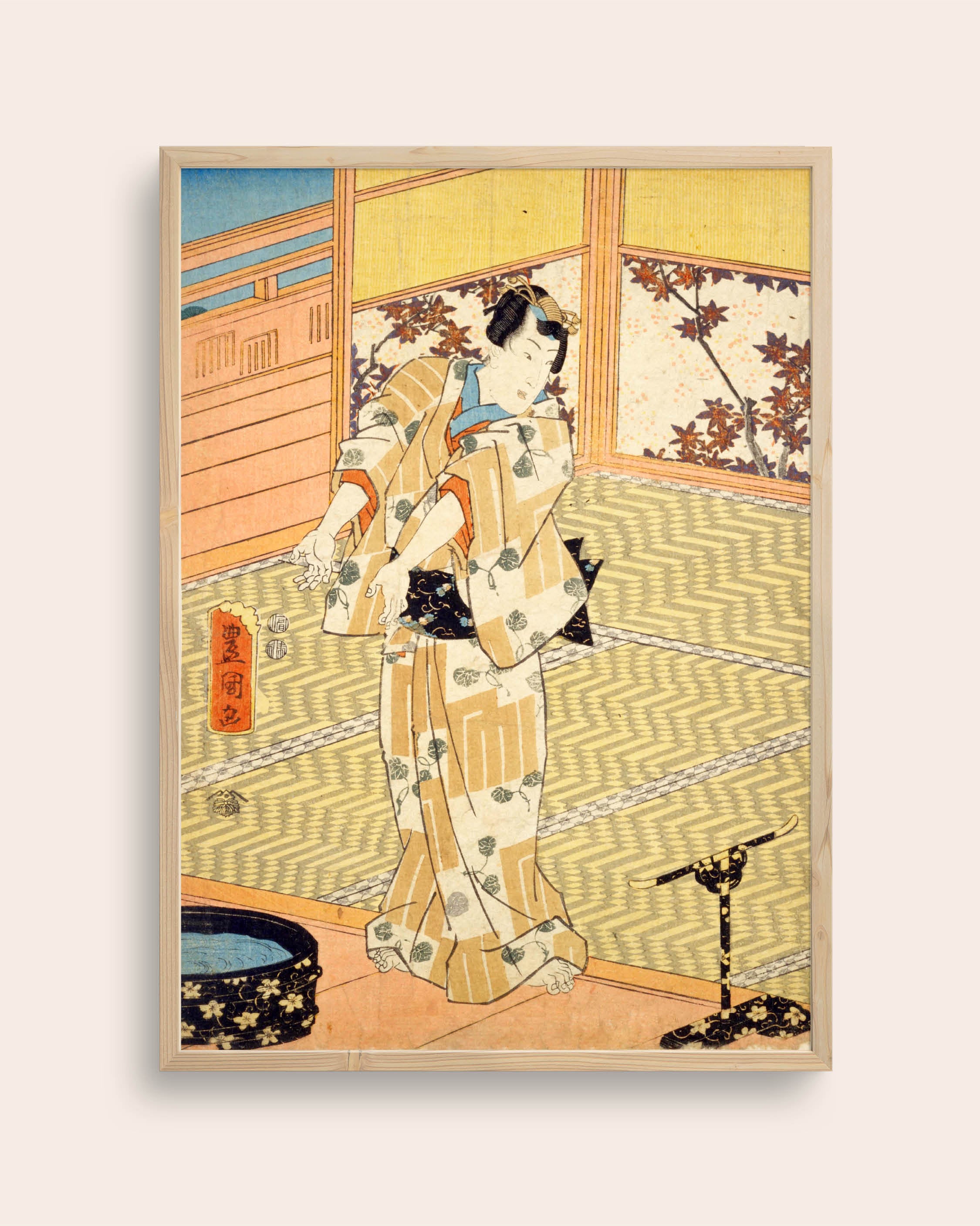 Se Zashiki Træsnit, Ukiyo-e Størrelse 70x100 | Seramikku hos Seramikku.dk