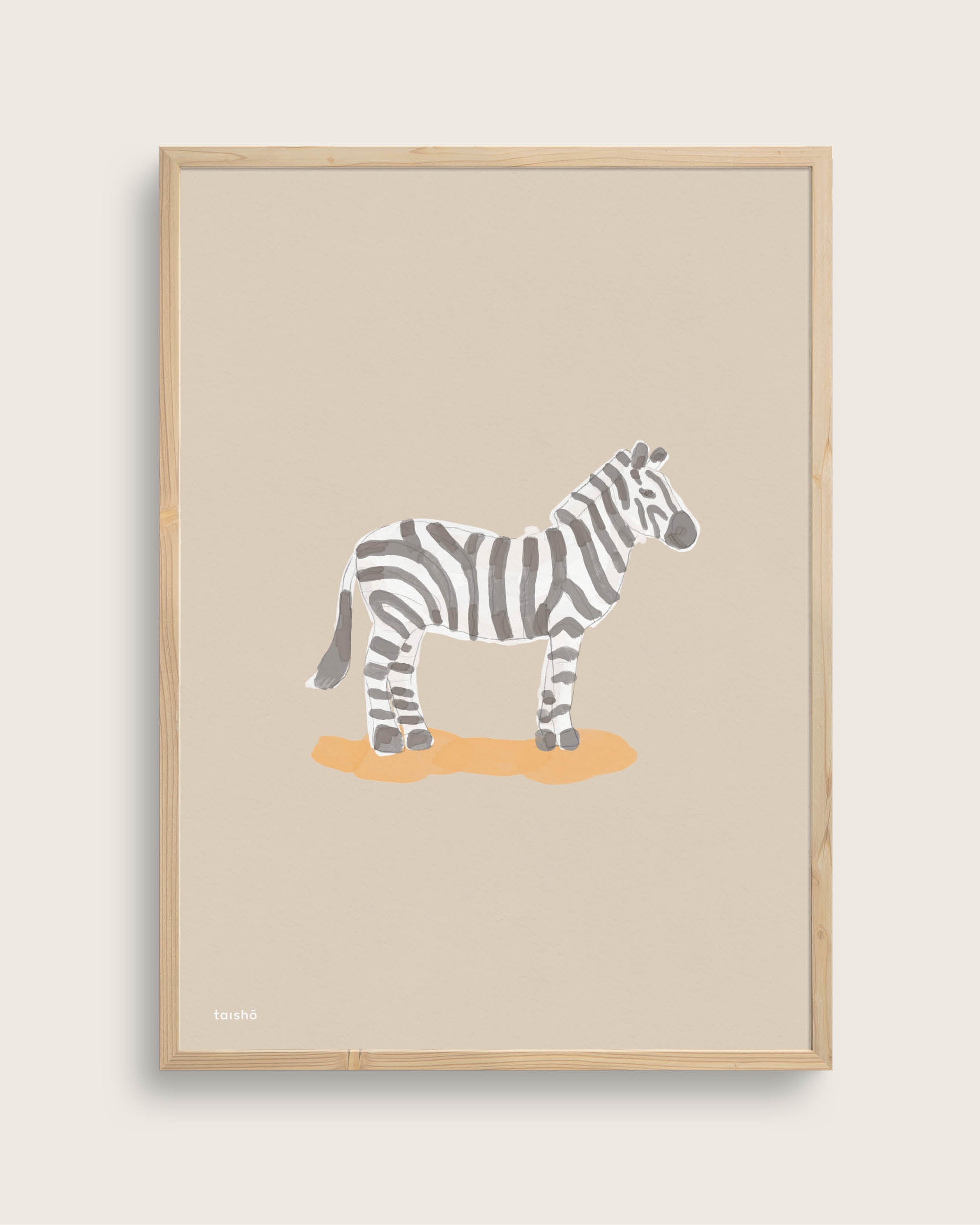 Se Zebra Størrelse 70x100 (akustikprint inkl. egetræsramme) | Seramikku hos Seramikku.dk