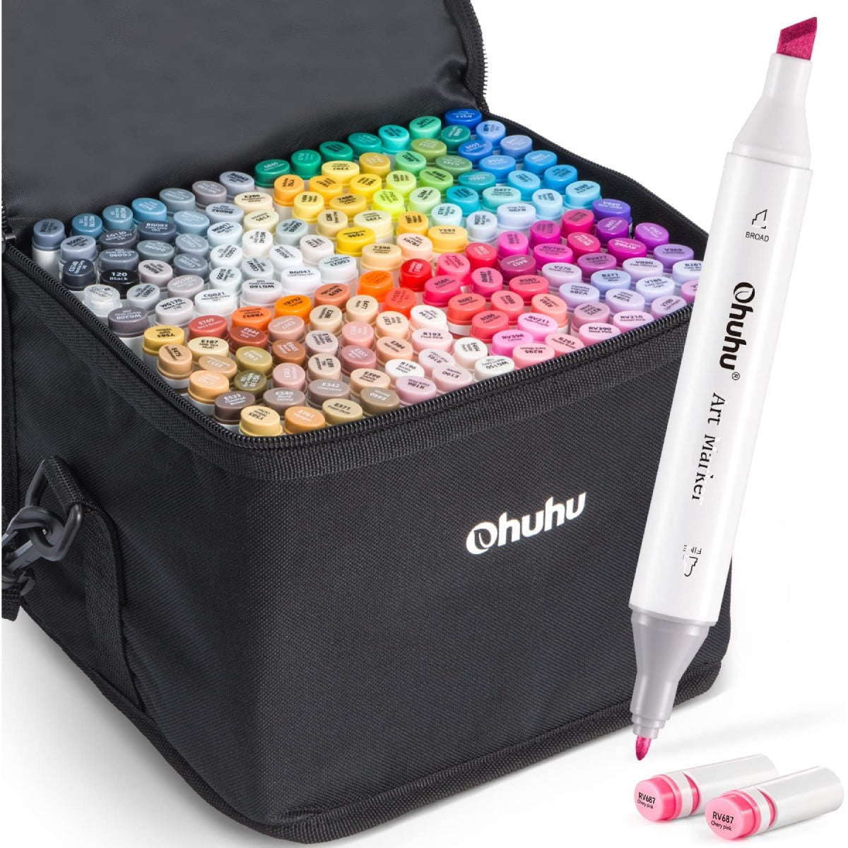 Ohuhu Oahu 80 Colors Dual Tips Alcohol Art Markers, Fine & Chisel -010 -  Mogahwi Stationery