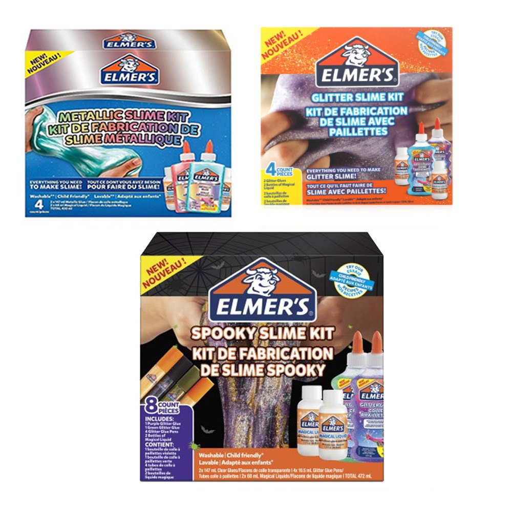 ELMER´S Kit Slime glacial, 2 Flacons colle transparente (147 ml