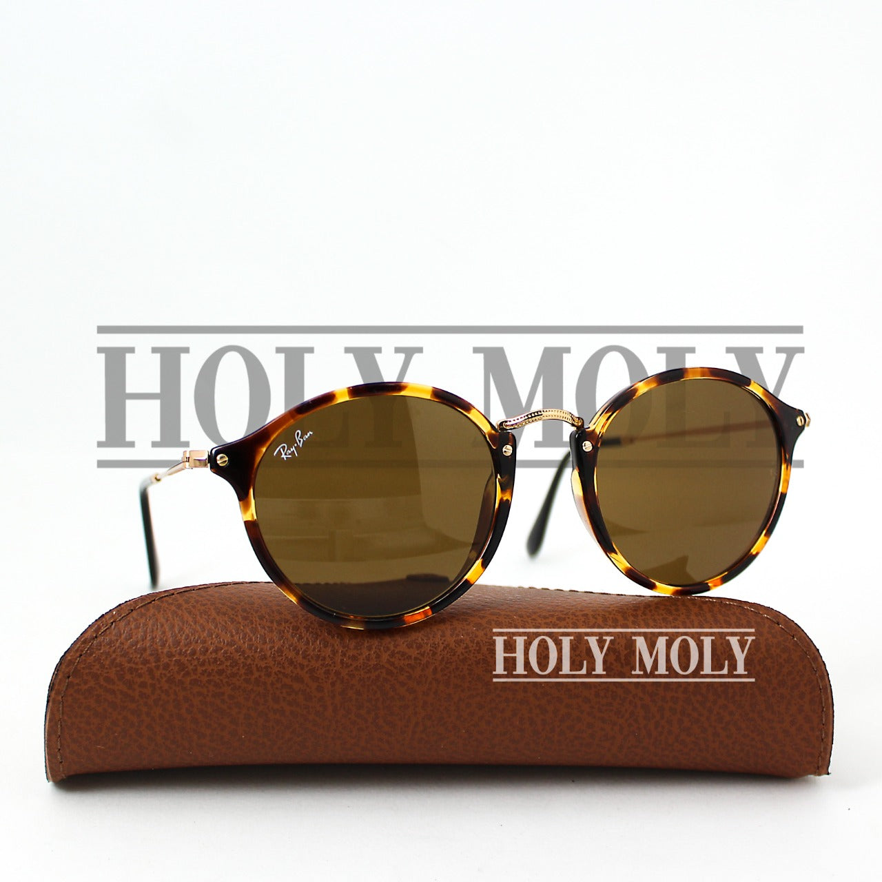 ray ban round fleck gold