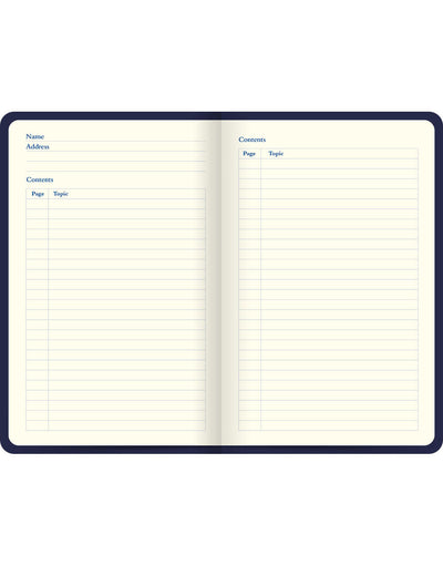Icon Book Ruled Notebook Navy Contents Pages#colour_navy