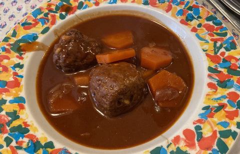 albóndigas de corzo de Aldehuela al chocolate