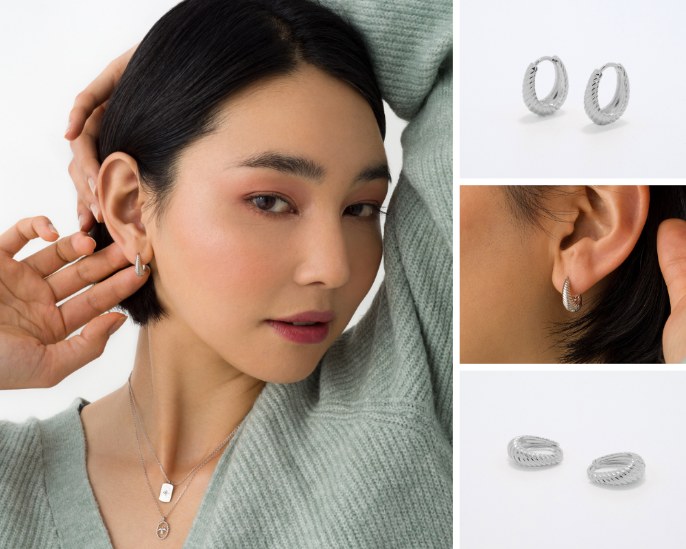 Juno Silver Hoop Earrings