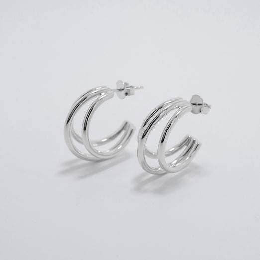 Brontë Silver Hoops Earrings