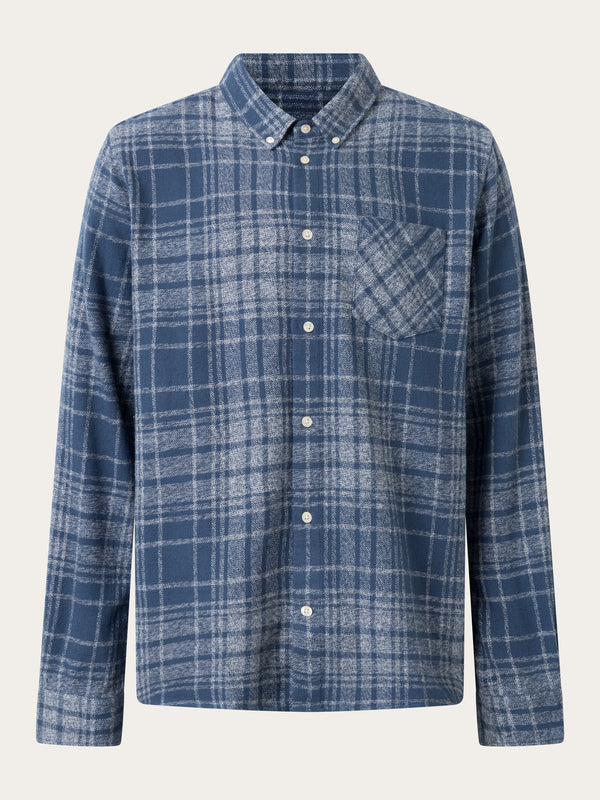 Buy Regular fit heavy flannel checkered shirt - Green stripe - from  KnowledgeCotton Apparel®