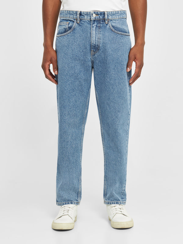 Buy GALE straight mid-rise bleached stonewash 5-pocket jeans REBORN -  Bleached Stonewash - from KnowledgeCotton Apparel®